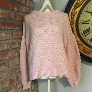 A New Day • Pink Bubble Knit Sweater